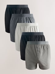 Grey 5 Pack Loose Boxers - Image 1 of 9