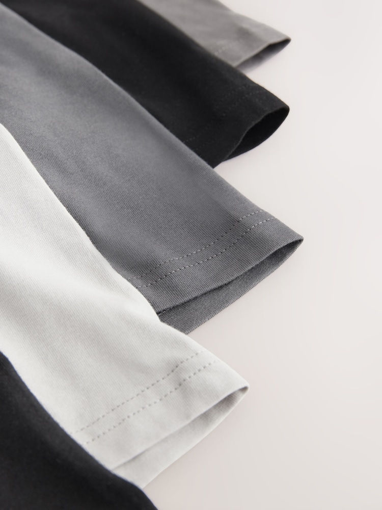 Black/Grey 5 Pack A-Front Cotton Rich Boxers - Image 10 of 10