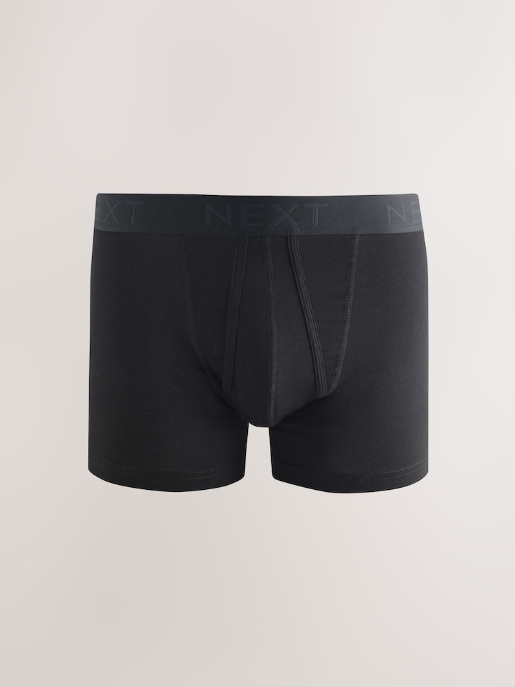 Black/Grey 5 Pack A-Front Cotton Rich Boxers - Image 2 of 10