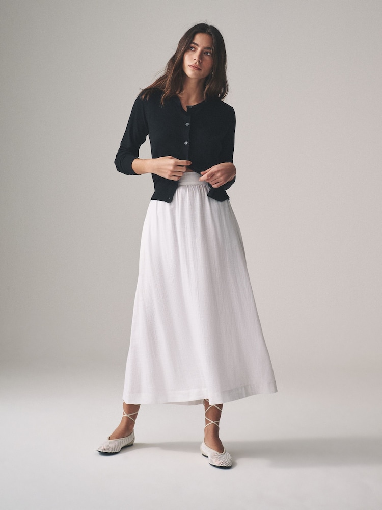 The Set White/Black 2 Pack Pull On Maxi Skirts with Linen - Image 1 of 11 The Set White/Black 2 Pack Pull On Maxi Skirts with Linen - Image 1 of 11
