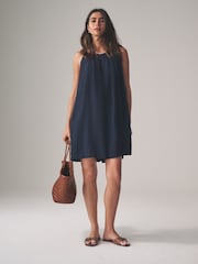 The Set Navy/Pink Stripe 2 Pack Swing Playsuits with Linen - Image 4 of 7