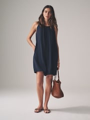 The Set Navy/Pink Stripe 2 Pack Swing Playsuits with Linen - Image 6 of 7