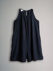 The Set Navy/Pink Stripe 2 Pack Swing Playsuits with Linen - Image 9 of 9