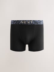 Black Animal Print Waistband Trunks Boxers 5 Pack - Image 2 of 9