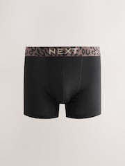 Black Animal Print Waistband Trunks Boxers 5 Pack - Image 4 of 9