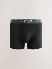 Black Animal Print Waistband Trunks Boxers 5 Pack - Image 5 of 9