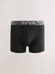Black Animal Print Waistband Trunks Boxers 5 Pack - Image 6 of 9