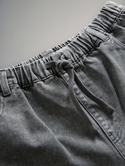 The Set Ecru/Washed Grey 2 Pack Pull On Loose Denim Shorts - Image 10 of 11