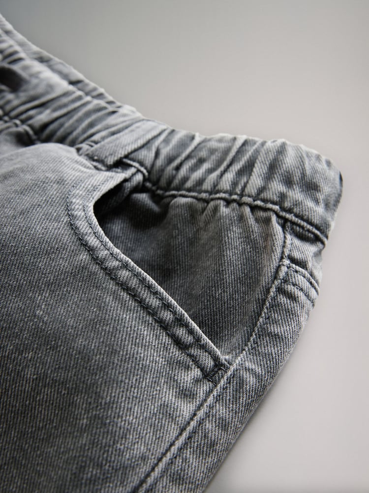 The Set Ecru/Washed Grey 2 Pack Pull On Loose Denim Shorts - Image 11 of 11