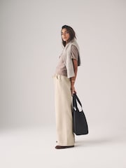 The Set Ecru/Washed Grey 2 Pack Pull On Wide Leg Jeans - Image 3 of 11