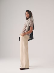 The Set Ecru/Washed Grey 2 Pack Pull On Wide Leg Jeans - Image 4 of 11