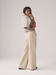 The Set Ecru/Washed Grey 2 Pack Pull On Wide Leg Jeans - Image 5 of 11