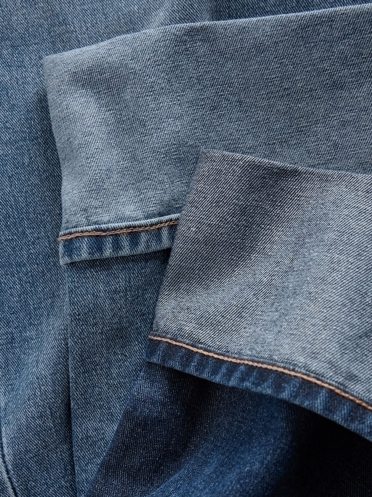 The Set Mid Blue/Dark Blue 2 Pack Wide Leg Turn Up Hem Jeans - Image 11 of 11