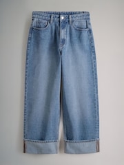 The Set Mid Blue/Dark Blue 2 Pack Wide Leg Turn Up Hem Jeans - Image 8 of 11