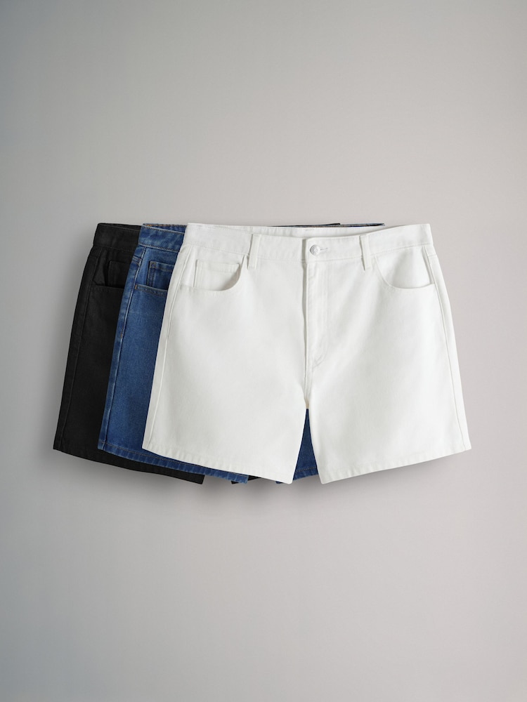 The Set Mid Blue/Ecru/Black 3 Pack Denim Shorts - Image 1 of 6