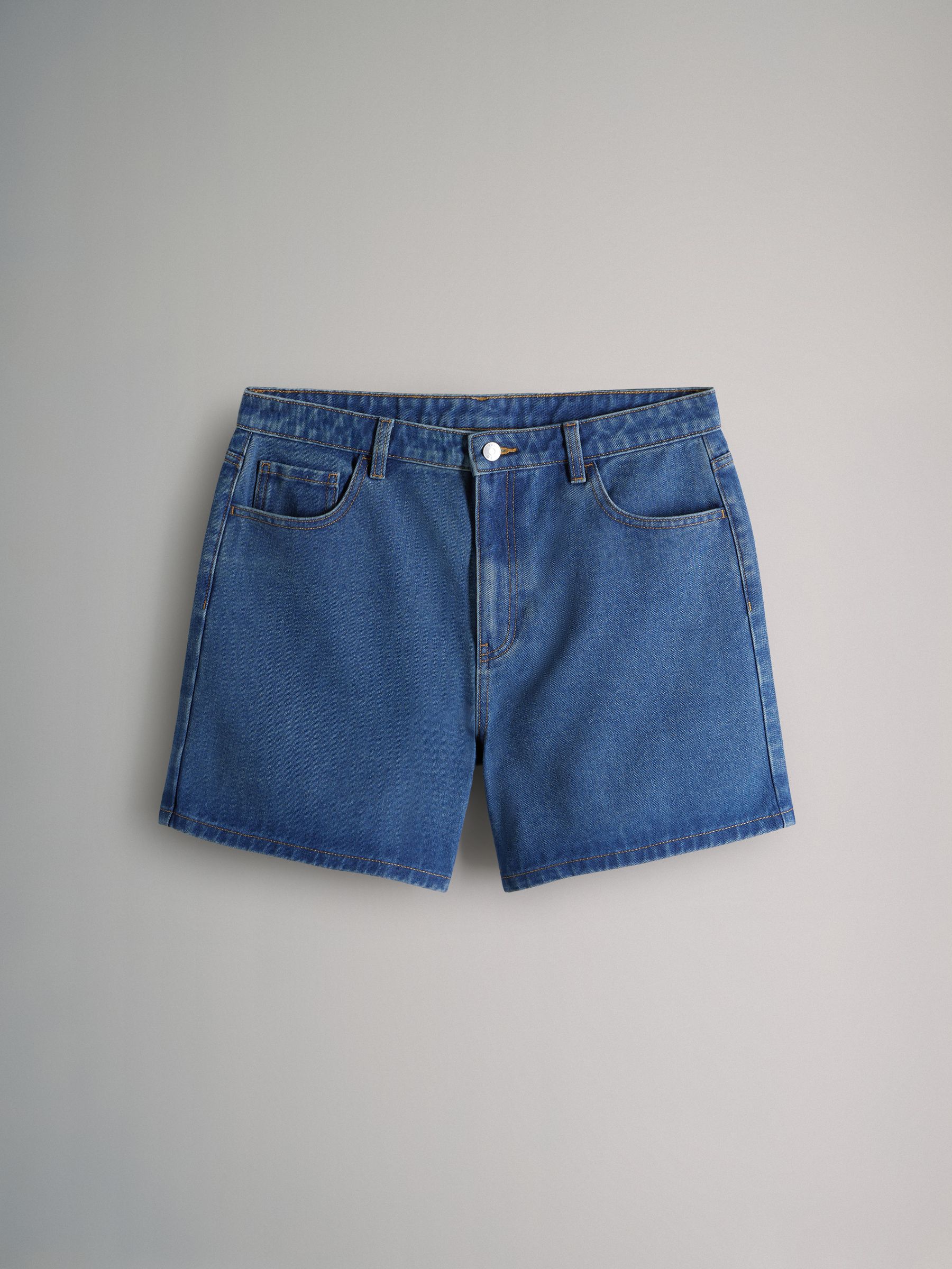 Buy The Set 3 Pack Denim Shorts Mid Blue/Ecru/Black from the Next
