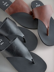 The Set Black /Tan Brown 2 Pack Flip Flops Sandals - Image 6 of 8