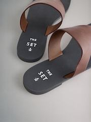 The Set Black /Tan Brown 2 Pack Flip Flops Sandals - Image 8 of 8