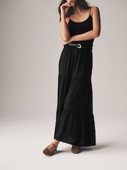 The Set Black/Clay 2 Pack Crinkle Viscose Skirts - Image 6 of 11