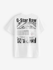 Biały - G Star Raw Barcode Back Print 100% Cotton T-Shirt - Image 2 of 2