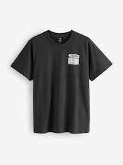 G Star Dark Black Raw Barcode Back Print 100% Cotton T-Shirt - Image 1 of 2
