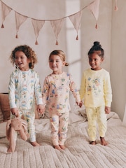 Yellow/Blue Bunny Snuggle Pyjamas 3 Pack (9mths-8yrs) - Image 1 of 12