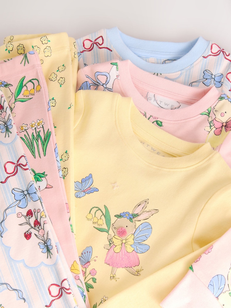 Yellow/Blue Bunny Snuggle Pyjamas 3 Pack (9mths-8yrs) - Image 12 of 12