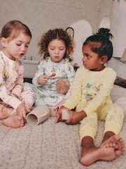 Yellow/Blue Bunny Snuggle Pyjamas 3 Pack (9mths-8yrs) - Image 3 of 12