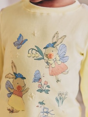 Yellow/Blue Bunny Snuggle Pyjamas 3 Pack (9mths-8yrs) - Image 4 of 12