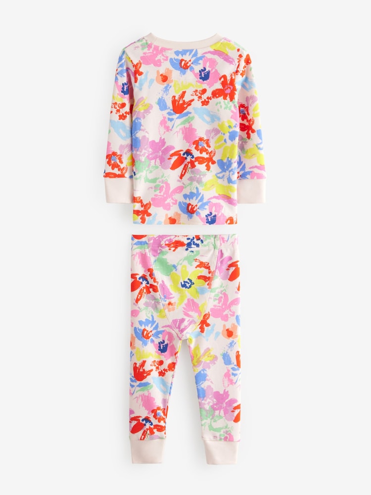 Red/Pink Floral Snuggle Pyjamas 3 Pack (9mths-10yrs) - Image 10 of 12