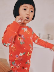 Red/Pink Floral Snuggle Pyjamas 3 Pack (9mths-10yrs) - Image 3 of 12