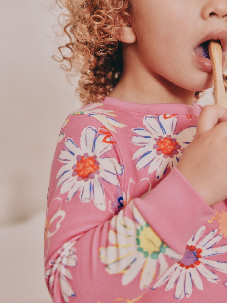 Red/Pink Floral Snuggle Pyjamas 3 Pack (9mths-10yrs) - Image 5 of 12