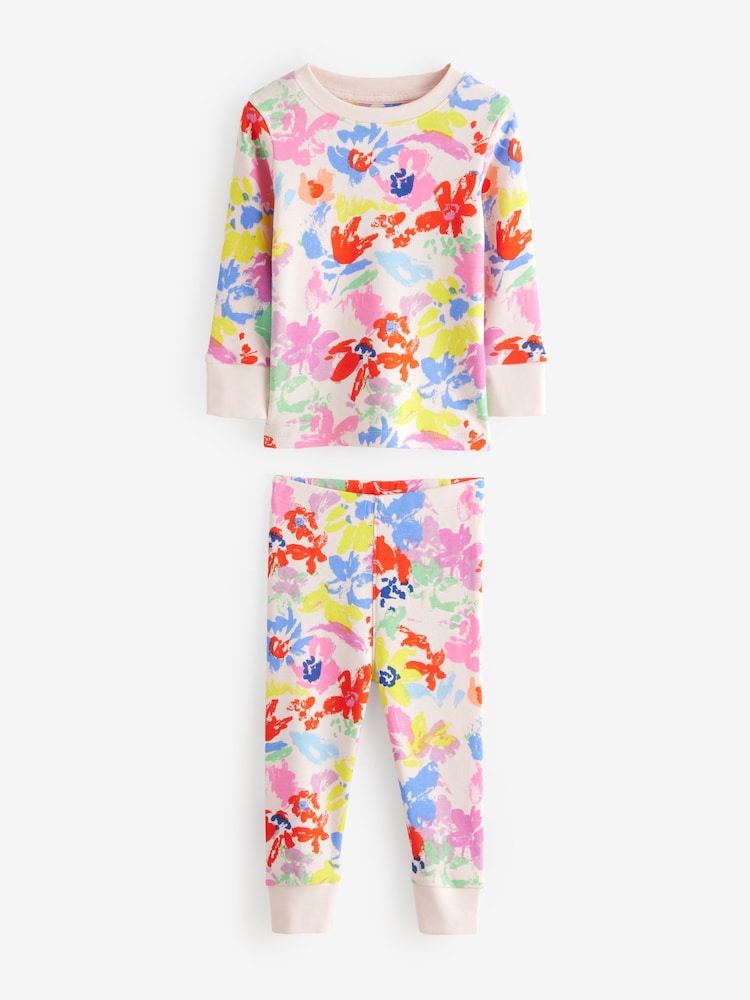 Red/Pink Floral Snuggle Pyjamas 3 Pack (9mths-10yrs) - Image 9 of 12