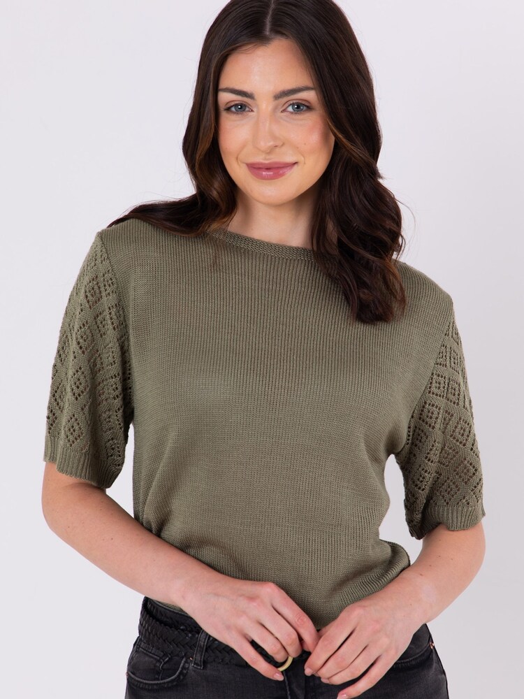 Lakeland Clothing Jasmine Pointelle Knitted T-Shirt - Image 1 of 4