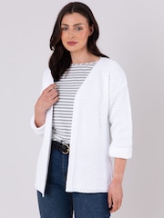 Lakeland Clothing Michelle Knitted White Cardigan - Image 1 of 5