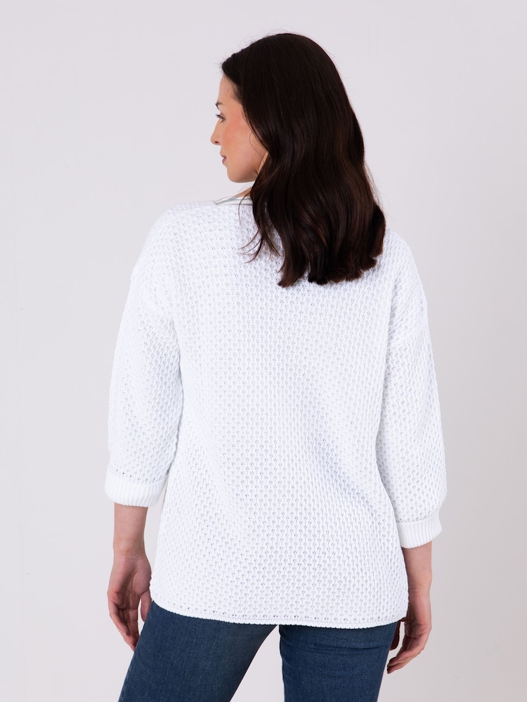Lakeland Clothing Michelle Knitted White Cardigan - Image 2 of 5