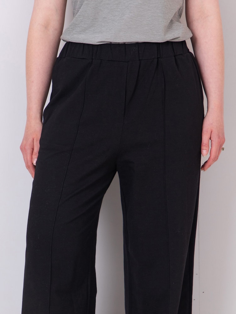 Lakeland Clothing Saskia Wide Leg Seam Detail Black Trousers - Image 2 of 3