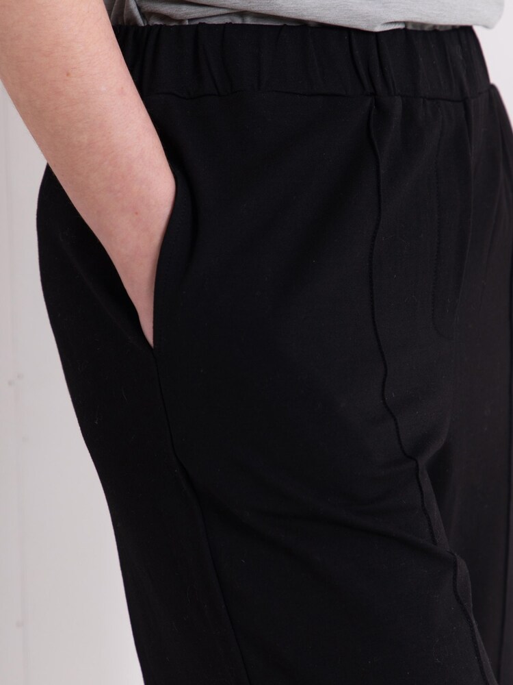 Lakeland Clothing Saskia Wide Leg Seam Detail Black Trousers - Image 3 of 3
