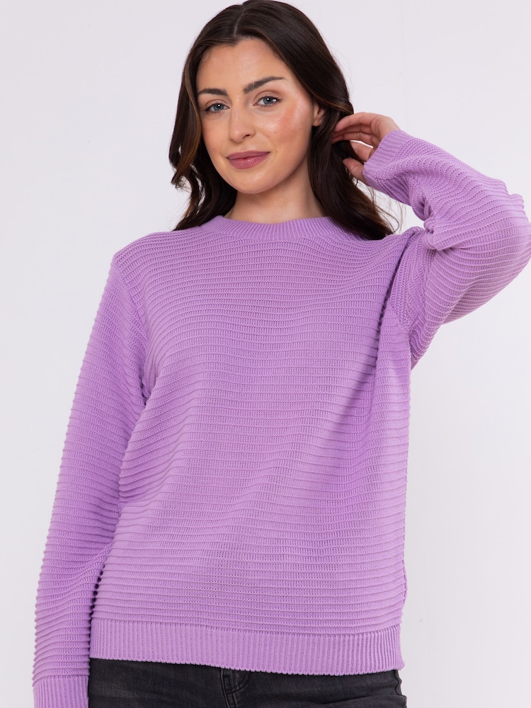 Lakeland Clothing Purple Orla Ottoman Rib Jumper - Image 1 of 5