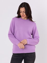 Lakeland Clothing Purple Orla Ottoman Rib Jumper - Image 2 of 5