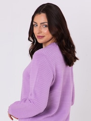 Lakeland Clothing Purple Orla Ottoman Rib Jumper - Image 4 of 5