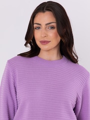 Lakeland Clothing Purple Orla Ottoman Rib Jumper - Image 5 of 5
