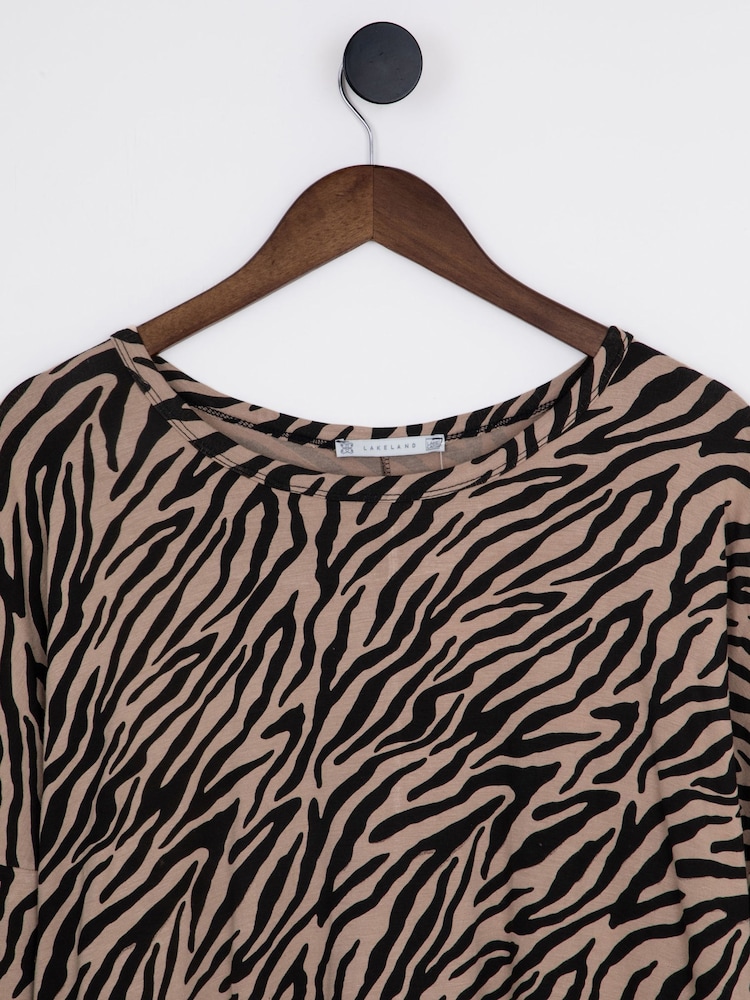 Lakeland Clothing Milly Animal Print Brown Top - Image 2 of 3