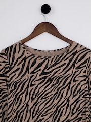 Lakeland Clothing Coco Animal Print Midi Brown Dress - Image 2 of 3