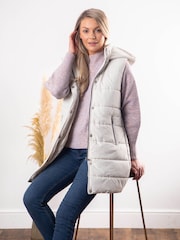 Lakeland Clothing Cream Natalie Longline Padded Gilet - Image 1 of 7