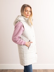 Lakeland Clothing Cream Natalie Longline Padded Gilet - Image 2 of 7