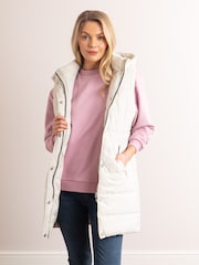 Lakeland Clothing Cream Natalie Longline Padded Gilet - Image 4 of 7