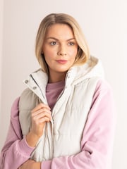 Lakeland Clothing Cream Natalie Longline Padded Gilet - Image 6 of 7
