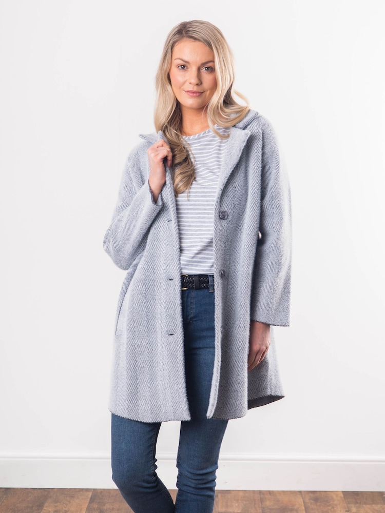 Lakeland Leather Grey Francis Button Coat - Image 3 of 8