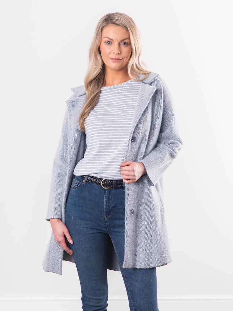 Lakeland Leather Grey Francis Button Coat - Image 5 of 8
